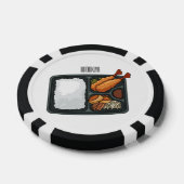 Bento-cartoon illustratie poker chips (Enkel)