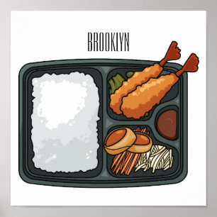 Bento-cartoon illustratie poster