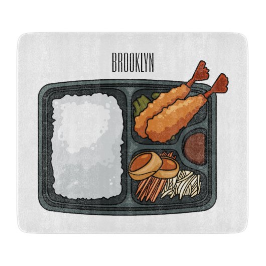 Bento-cartoon illustratie snijplank (Voorkant)