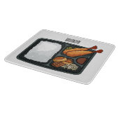 Bento-cartoon illustratie snijplank (Hoek)