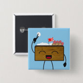 Bento-kun Vierkante Button 5,1 Cm (Voorkant /achterkant)