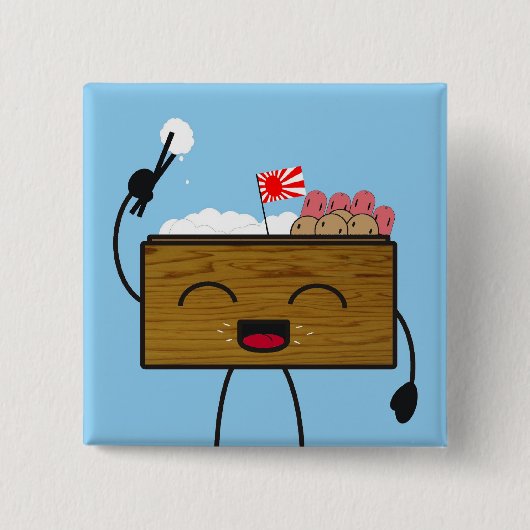 Bento-kun Vierkante Button 5,1 Cm (Voorkant)