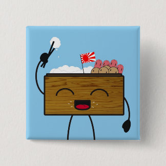 Bento-kun Vierkante Button 5,1 Cm
