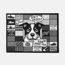 Bento-raster met humor en hond in popartstijl