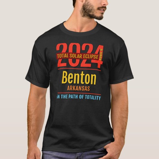 Benton Arkansas AR Total Solar Eclipse 2024 4 T-shirt (Voorkant)