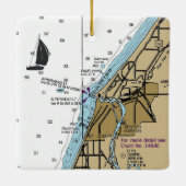 Benton Harbour MI Nautical Chart Keramisch Ornament (Achterkant)