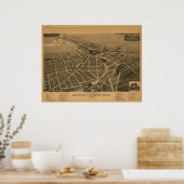 Benton Harbour Michigan 1889 Antiek Panoramische K Poster (Keuken)