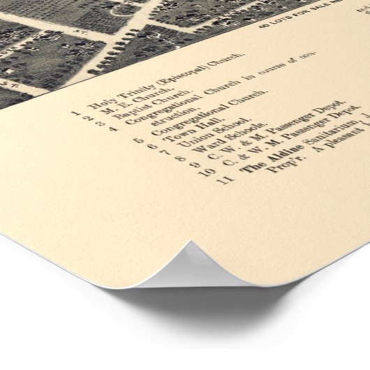 Benton Harbour, Michigan Panoramic Map - 1889 Poster (Hoek)