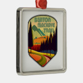 Benton MacKaye Trail Kleuren Metalen Ornament (Rechts)