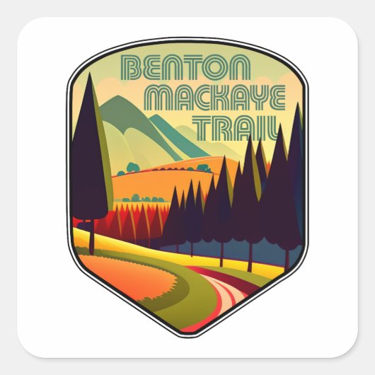 Benton MacKaye Trail Kleuren Vierkante Sticker (Voorkant)