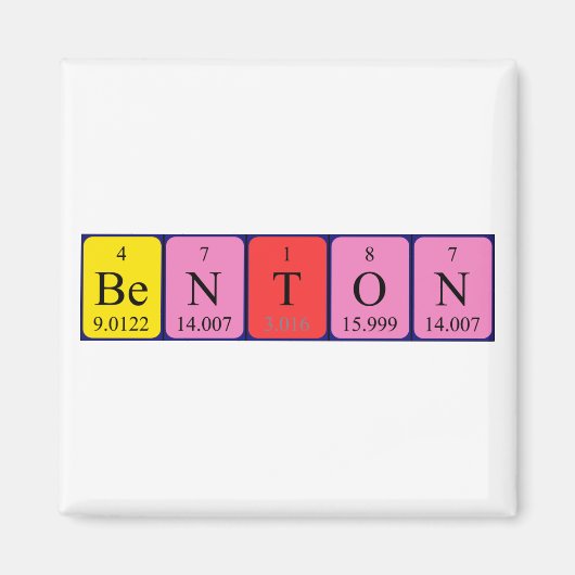 Benton periodieke tabelnaam magneet (Voorkant)