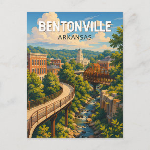 Bentonville Arkansas Illustratie Reis Kunst Briefkaart