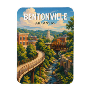 Bentonville Arkansas Illustratie Reis Kunst Magneet