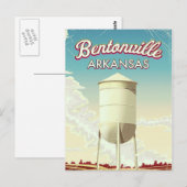 Bentonville, Arkansas reisposter. Briefkaart (Voorkant / Achterkant)