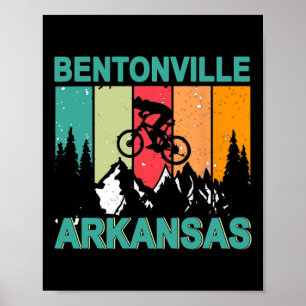 Bentonville Arkansas Vintage Retro 70s Berg Fiets Poster