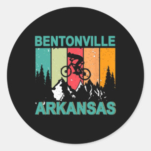 Bentonville Arkansas Vintage Retro 70s Berg Fiets Ronde Sticker