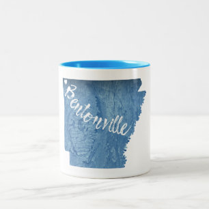 Bentonville Arkansas Wood Grain Tweekleurige Koffiemok