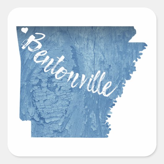Bentonville Arkansas Wood Grain Vierkante Sticker (Voorkant)