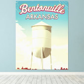Bentonville, reisposter Arkansas. Canvas Afdruk (Insitu (Houten vloer))
