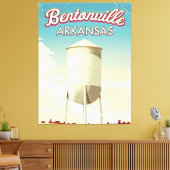 Bentonville, reisposter Arkansas. Canvas Afdruk (Insitu (Woonkamer))