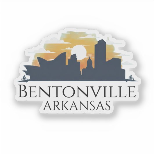 Bentonville Silhouet, Arkansas Sticker (Voorkant)