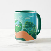 Benut energie voor een frisse planeet vibes mok (Voorkant rechts)