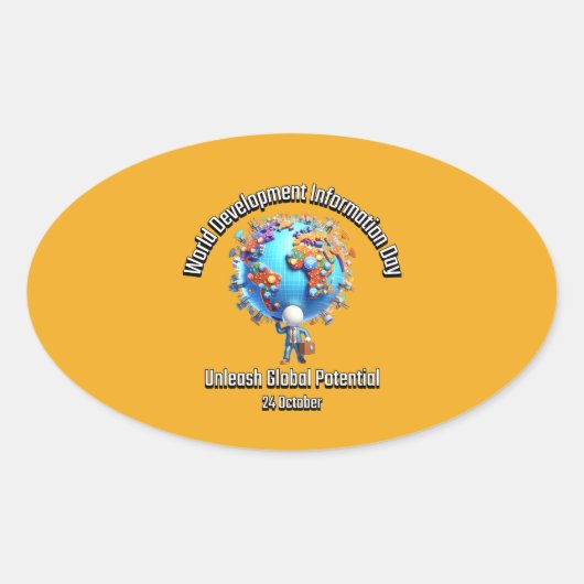 Benut het wereldwijde potentieel. 24 oktober ovale sticker (Voorkant)
