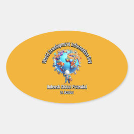 Benut het wereldwijde potentieel. 24 oktober ovale sticker