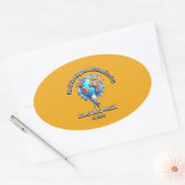 Benut het wereldwijde potentieel. 24 oktober ovale sticker (Envelop)