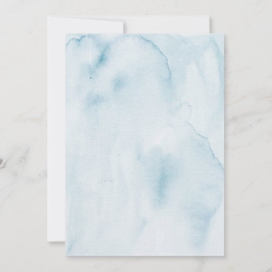 Benvenuti Italia Blauwe bruiloft uitnodiging (Achterkant)