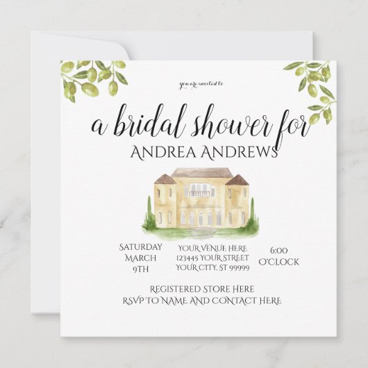 Benvenuti Italia Bridal Shower Uitnodiging (Voorkant)