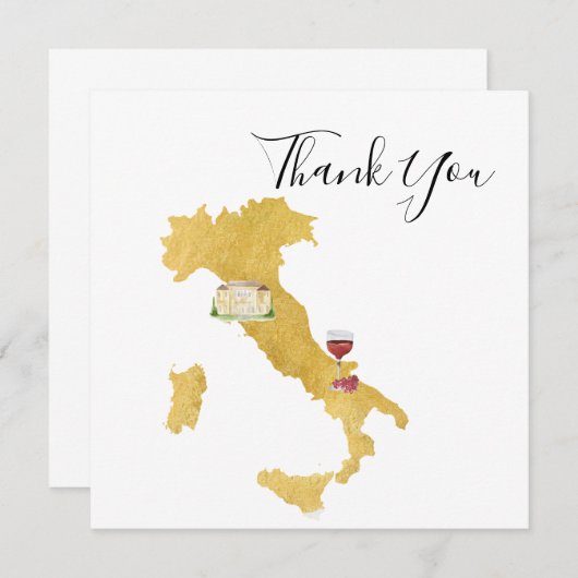 Benvenuti Italia Bruiloft Dank u Kaarten (Voorkant / Achterkant)