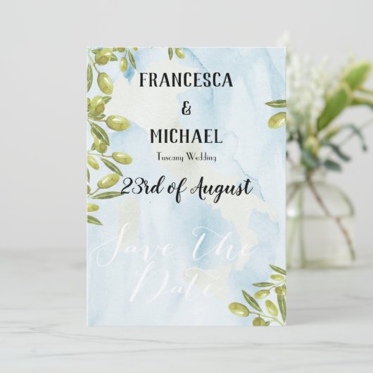 Benvenuti Italia Toscaans thema Save The Date (Staand voorkant)