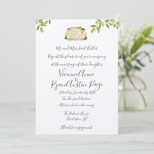 Benvenuti Italia Villa bruiloft uitnodiging (Staand voorkant)