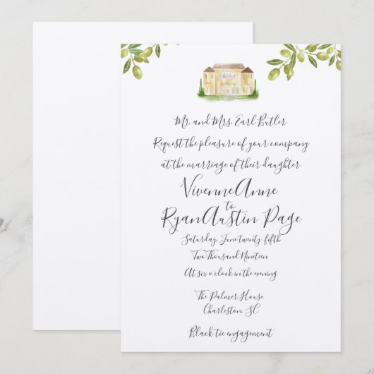 Benvenuti Italia Villa bruiloft uitnodiging (Voorkant / Achterkant)