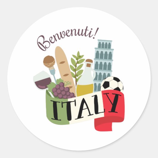 Benvenuti Ronde Sticker (Voorkant)