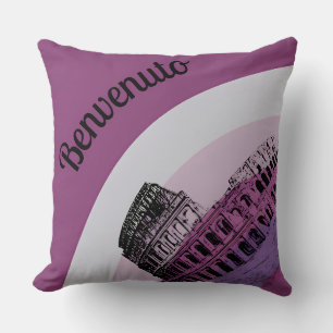 Benvenuto Rome Colosseum Retro Art Sierkussen