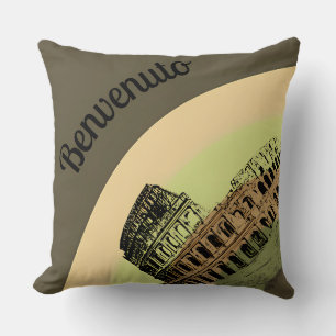 Benvenuto Rome Colosseum Retro Art Sierkussen