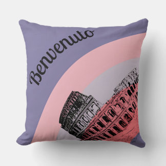 Benvenuto Rome Colosseum Retro Art Sierkussen