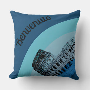 Benvenuto Rome Colosseum Retro Art Sierkussen