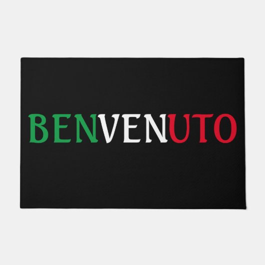 Benvenuto Welkom in de Italiaanse vlag Deurmat (Voorkant)