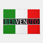 Benvenuto Welkom op Italiaanse vlag Deurmat (Voorkant)