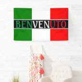 Benvenuto Welkom op Italiaanse vlag Spandoek (Insitu)