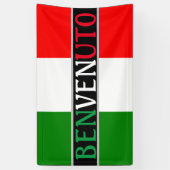 Benvenuto Welkom op Italiaanse vlag Spandoek (Verticaal)
