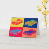 Benz 300 van Mercedes het Convertibele Pop-art van Kaart (Gele Bloem)