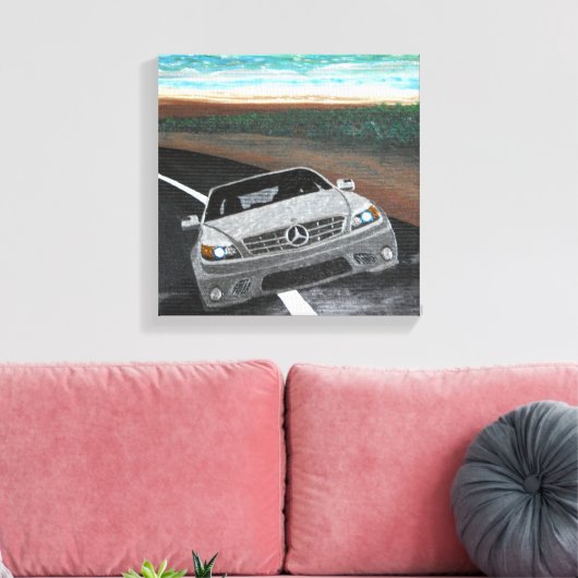 Benz op benz canvas afdruk (Insitu (Woonkamer))