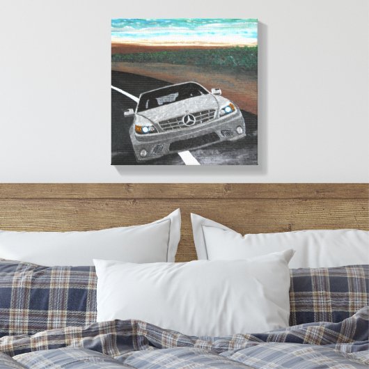 Benz op benz canvas afdruk (Insitu (Slaapkamer))