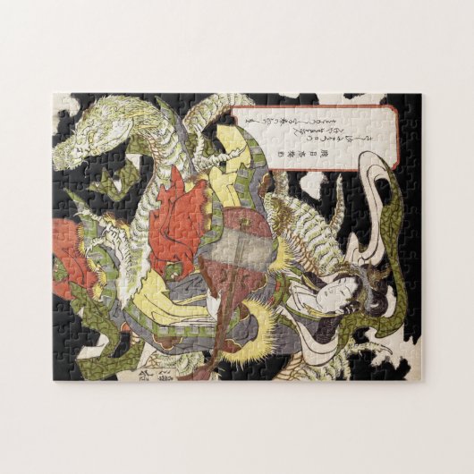 Benzaiten godin van Beauty Seated op een drakenkun Legpuzzel (Horizontaal)