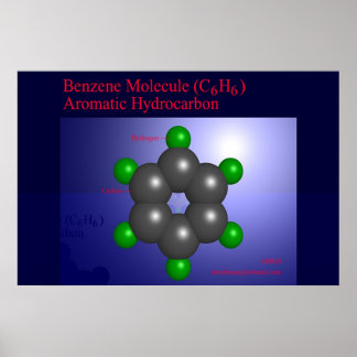 Benzeen Molecule (afdruk) Poster