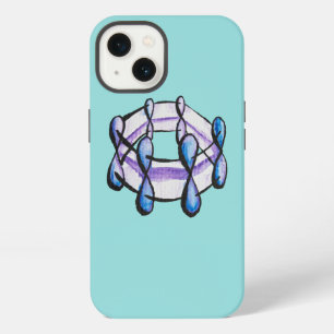 Benzeen Molecuul Organische Chemie Kunst in Blauw iPhone 13 Hoesje